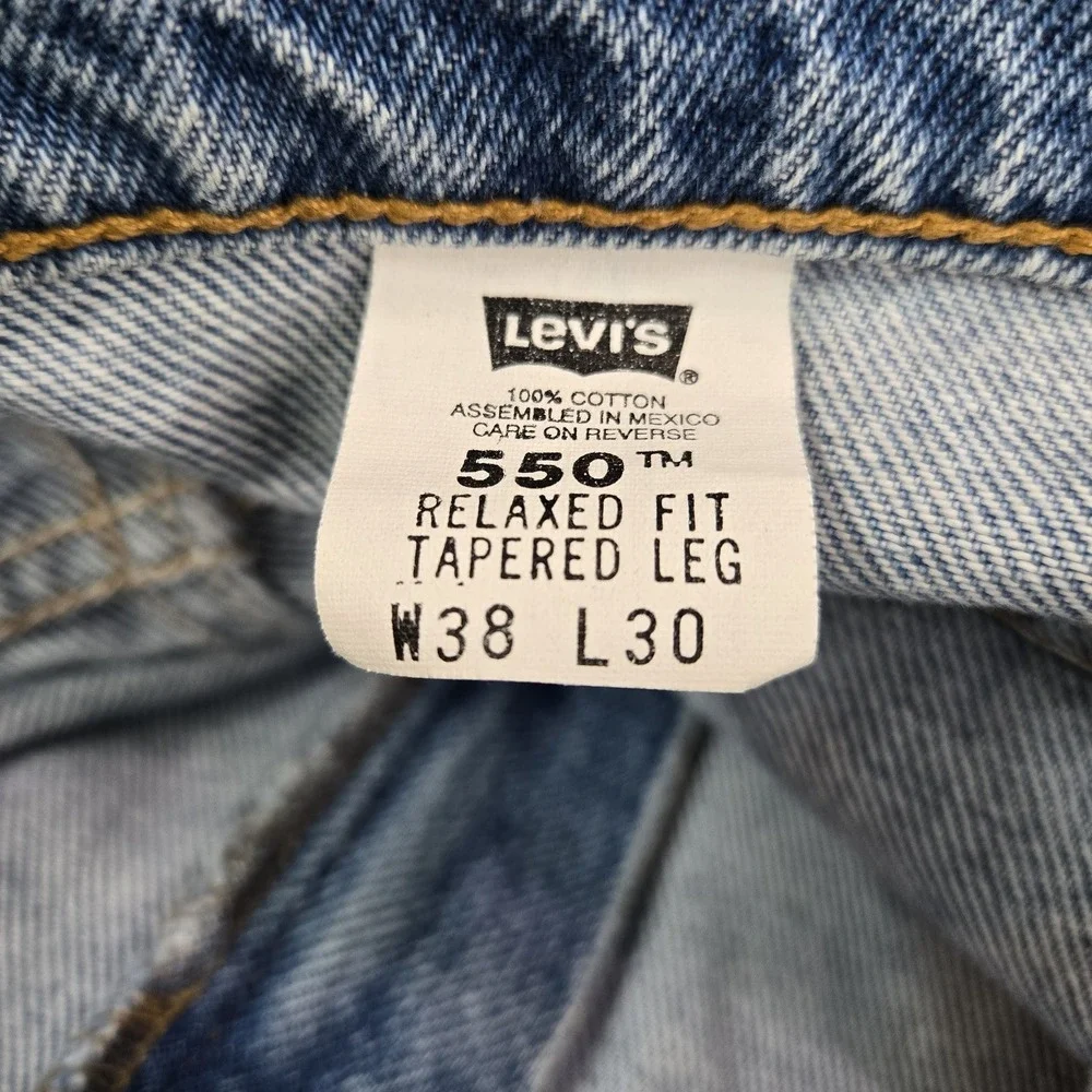 VINTAGE Levi's 550 Men Jeans 38X30 Relaxed Fit Tapered Leg Orange Tab 90s READ